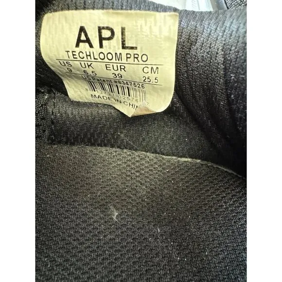 APL TECHLOOM PRO BLACK/GOLD HEATHER KNIT RUNNING SNEAKERS 9