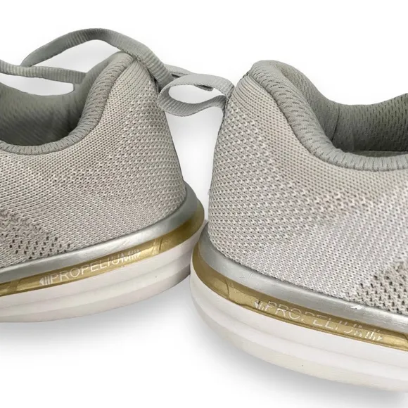 APL Techloom Pro Running Sneakers Metallic Champagne Silver Dove Gray Size 7.5