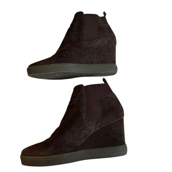 Aquatalia Claire Brown Waterproof Wedge Italy Ankle Bootie Boots SZ 12 NEW $395