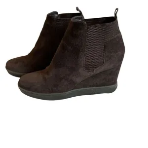 Aquatalia Claire Brown Waterproof Wedge Italy Ankle Bootie Boots SZ 12 NEW $395