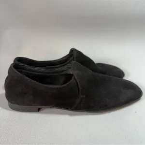 Aquatalia Revy Black Dress Suede Slip-On Flat Loafers
