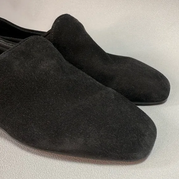 Aquatalia Revy Black Dress Suede Slip-On Flat Loafers