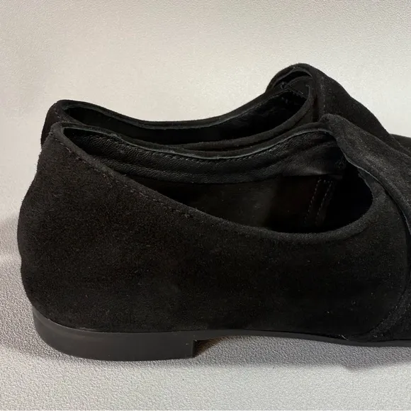 Aquatalia Revy Black Dress Suede Slip-On Flat Loafers