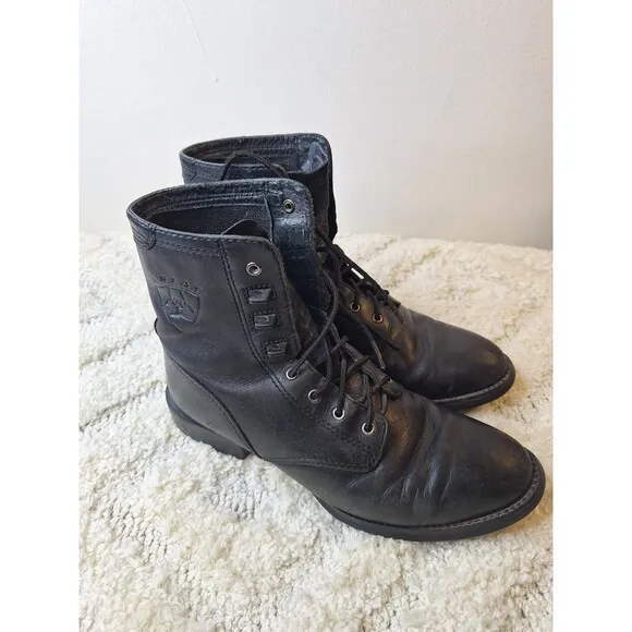 ARIAT HERITAGE Boots Lacer Roper Leather Black Men's Sz 7B 33501 Kilties Western
