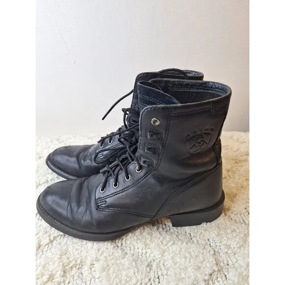 ARIAT HERITAGE Boots Lacer Roper Leather Black Men's Sz 7B 33501 Kilties Western