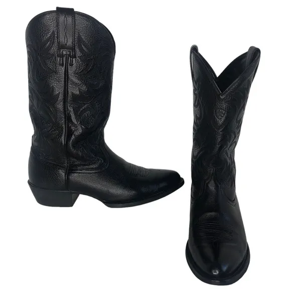 Ariat Heritage R Toe Black Cowboy Boots