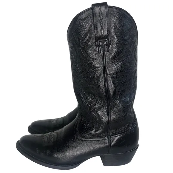 Ariat Heritage R Toe Black Cowboy Boots