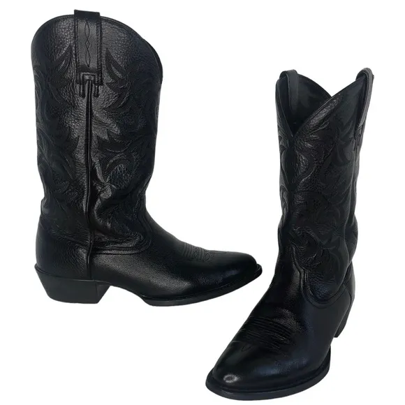 Ariat Heritage R Toe Black Cowboy Boots