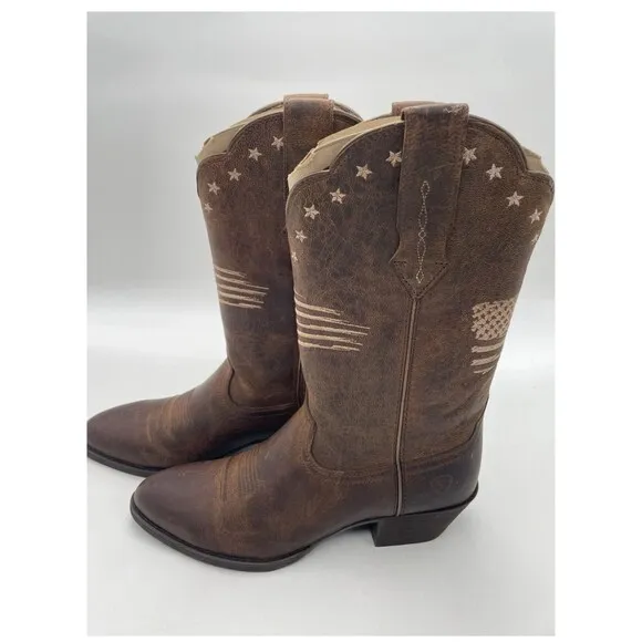 Ariat Heritage R Toe Liberty Stretch Fit Boots Women’s Size 10W Brown Western