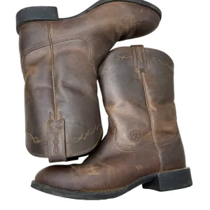 ARIAT Heritage Roper Western Cowboy Boots Brown Men's Size 8.5 EE Wide 10002284