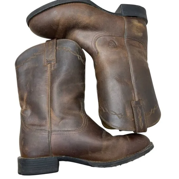 ARIAT Heritage Roper Western Cowboy Boots Brown Men's Size 8.5 EE Wide 10002284