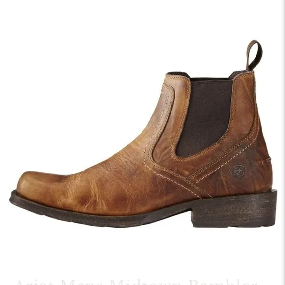 Ariat Men’s Midtown Rambler leather Boots in Barn Brown distressed Sz 9 D