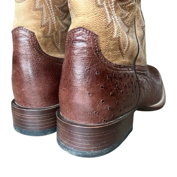 Ariat Men’s Night Life Ultra Ostrich Western Square Toe Boots Antique Tabac, 12