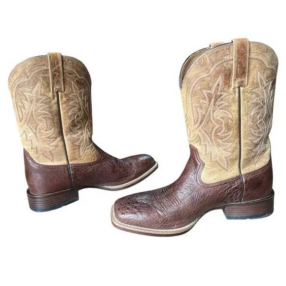Ariat Men’s Night Life Ultra Ostrich Western Square Toe Boots Antique Tabac, 12