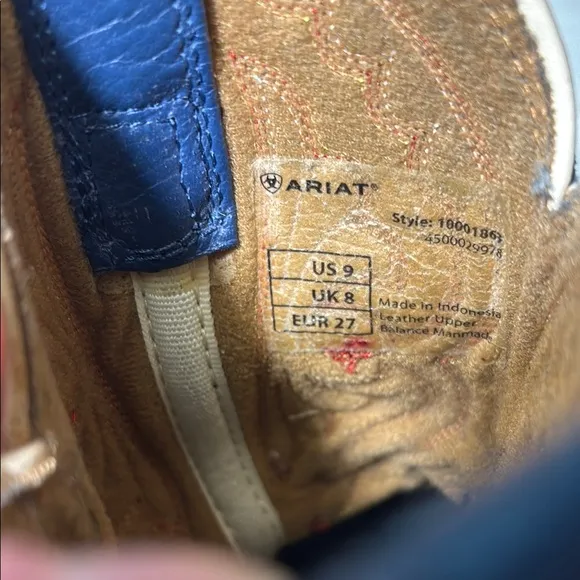 Ariat Quickdraw Western Boot Blue and Brown Leather Cowboy Boots