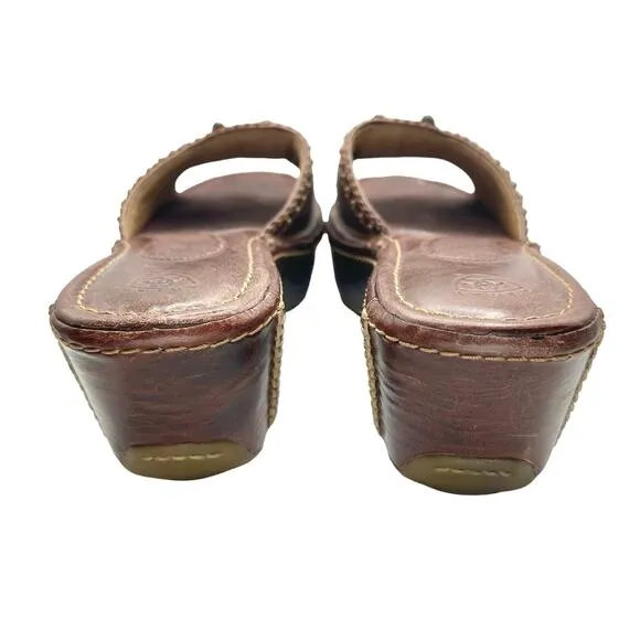 Ariat | Women | Casey Leather Wedge Platform Horseshoe Slides | US 8 B
