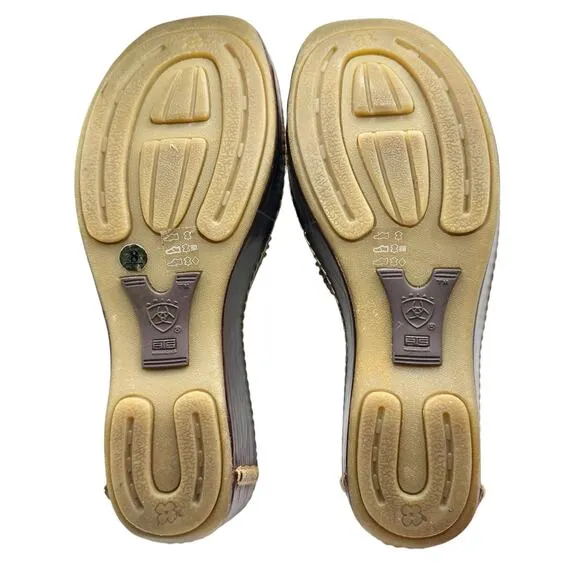 Ariat | Women | Casey Leather Wedge Platform Horseshoe Slides | US 8 B