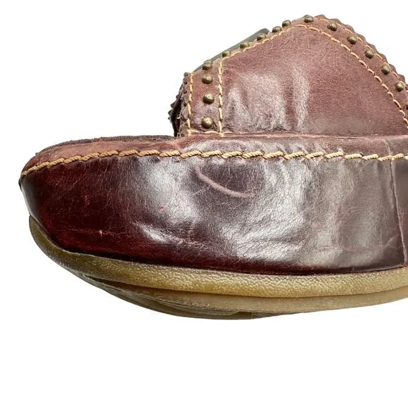 Ariat | Women | Casey Leather Wedge Platform Horseshoe Slides | US 8 B