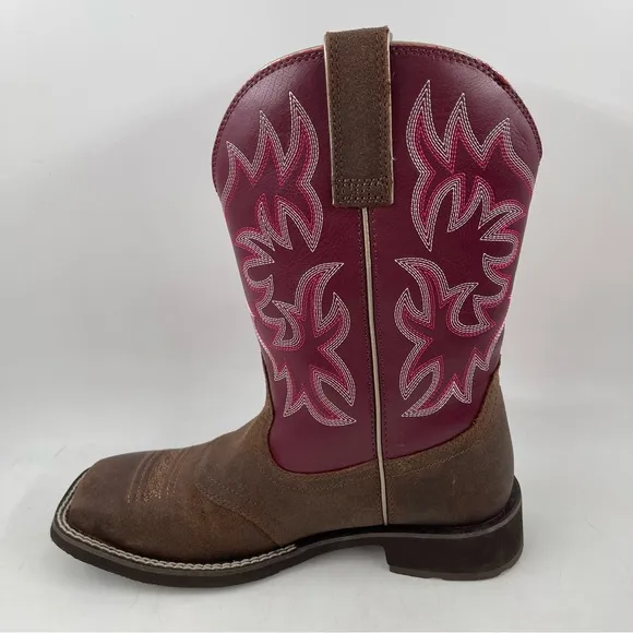 Ariat Women’s Delilah-SZ 7.5B -Java/Burgundy 10” Western Cowgirl Boots