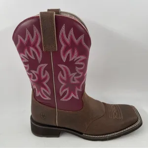 Ariat Women’s Delilah-SZ 7.5B -Java/Burgundy 10” Western Cowgirl Boots