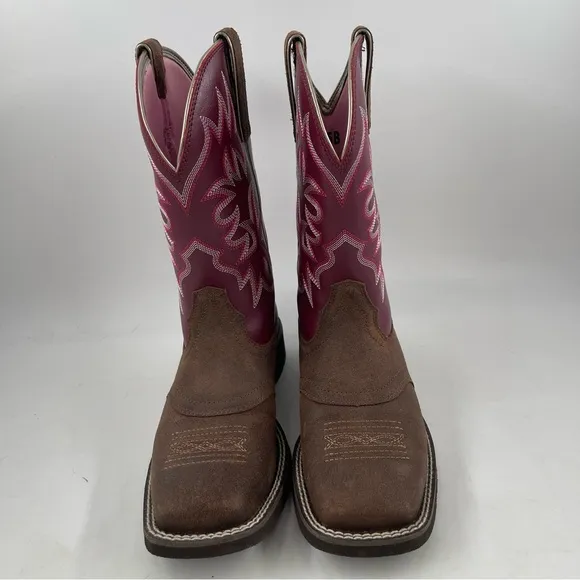 Ariat Women’s Delilah-SZ 7.5B -Java/Burgundy 10” Western Cowgirl Boots