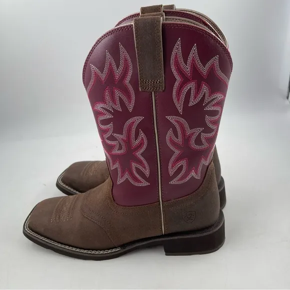 Ariat Women’s Delilah-SZ 7.5B -Java/Burgundy 10” Western Cowgirl Boots