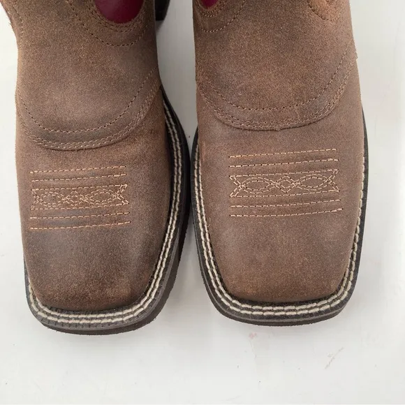 Ariat Women’s Delilah-SZ 7.5B -Java/Burgundy 10” Western Cowgirl Boots