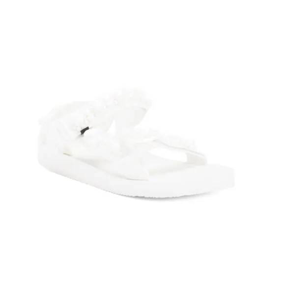 ARIZONA LOVE White Pearl Trekky Bead Sandals