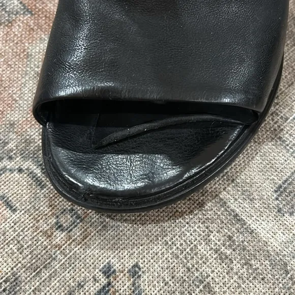 A.S.98 Morgan Leather Studded Strap Buckle Black Bootie Sandals