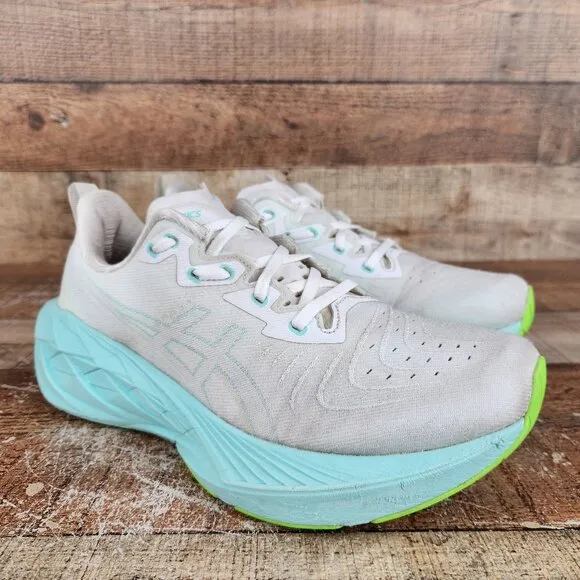 Asics Novablast 4 Women's Size 9.5 White Mint Athletic Walk Running Gym Sneakers