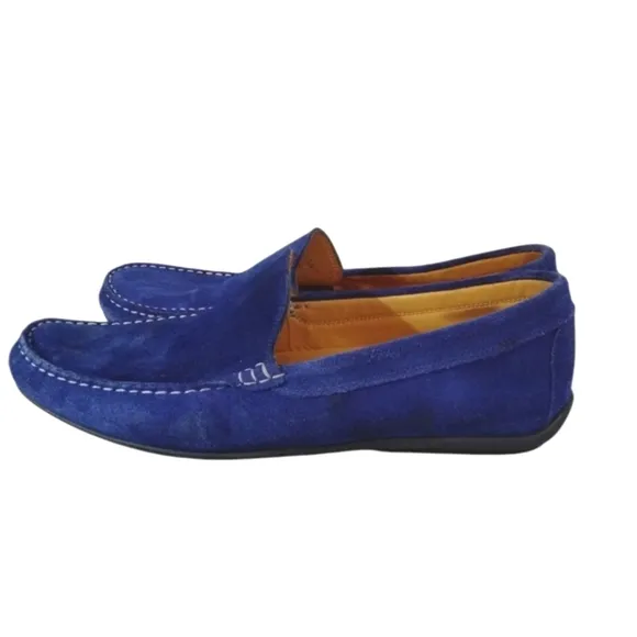 Austen Heller Blue Suede Loafers Men's Slip-On Driving Moccasin  Size 11.5