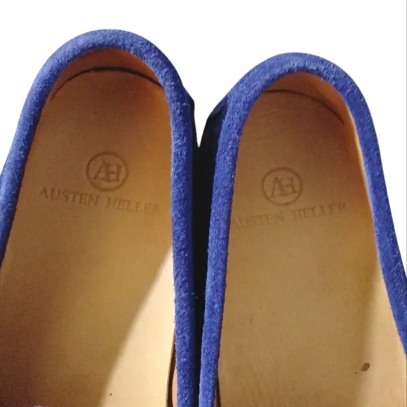 Austen Heller Blue Suede Loafers Men's Slip-On Driving Moccasin  Size 11.5