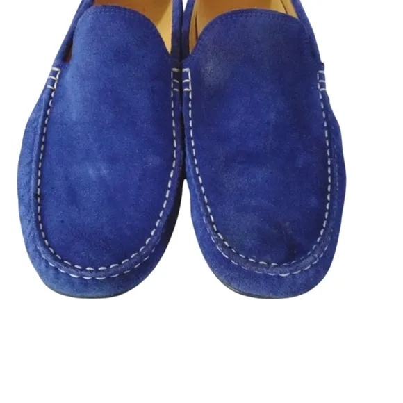 Austen Heller Blue Suede Loafers Men's Slip-On Driving Moccasin  Size 11.5