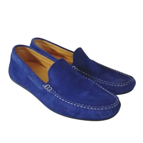 Austen Heller Blue Suede Loafers Men's Slip-On Driving Moccasin  Size 11.5