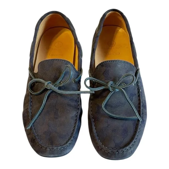 Austen Heller Kingston Blue Camo Suede Leather Loafers size 11