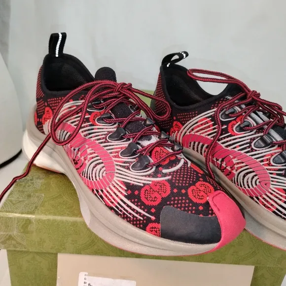Authentic GUCCI Men's GG Technical Knit Runner Sneakers