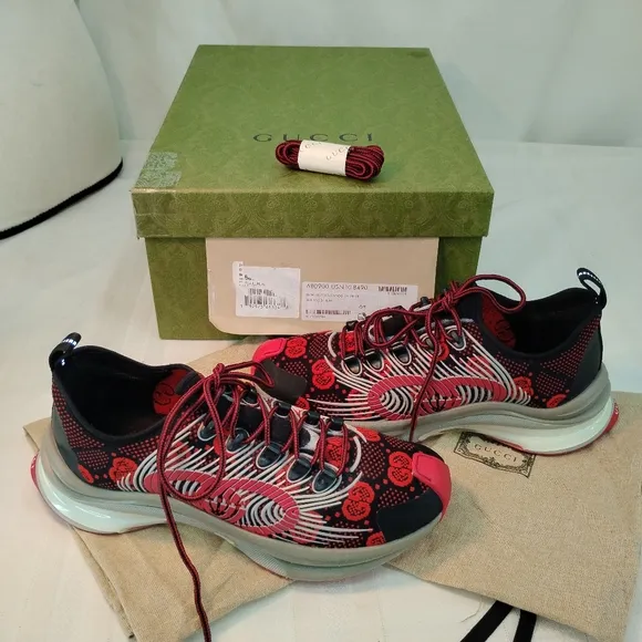 Authentic GUCCI Men's GG Technical Knit Runner Sneakers