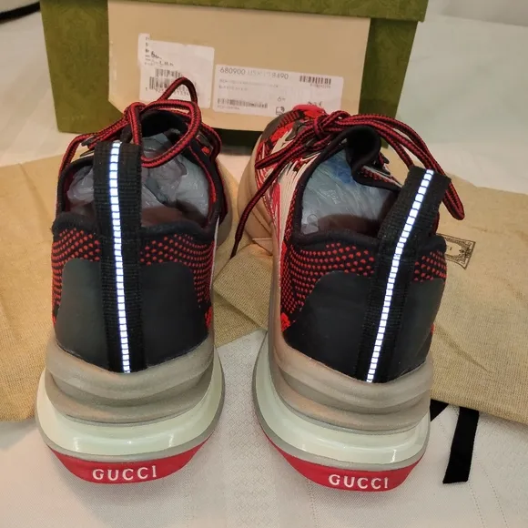 Authentic GUCCI Men's GG Technical Knit Runner Sneakers