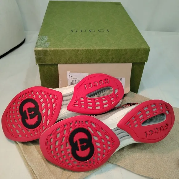 Authentic GUCCI Men's GG Technical Knit Runner Sneakers