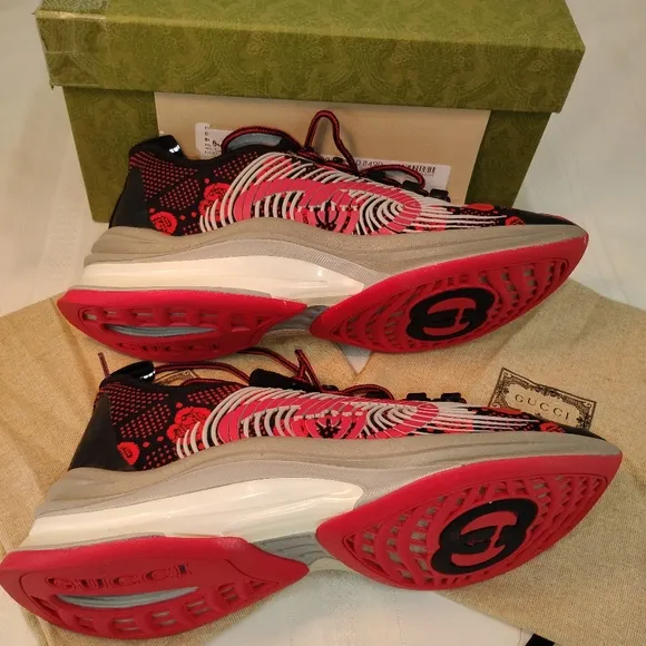 Authentic GUCCI Men's GG Technical Knit Runner Sneakers