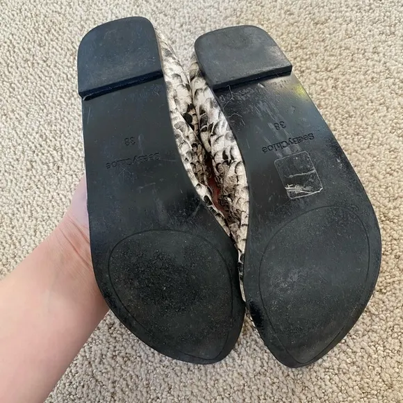 Authentic See by Chloe Jane python snake embossed ballet flats black white boho
