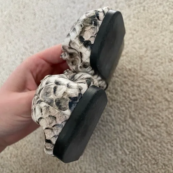 Authentic See by Chloe Jane python snake embossed ballet flats black white boho