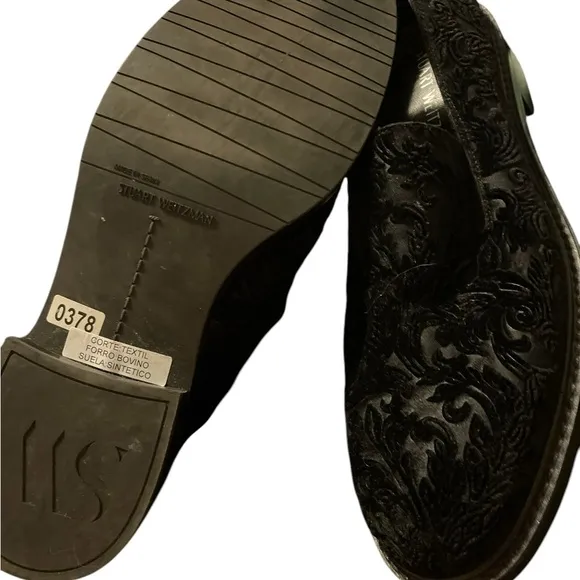 Authentic Stuart Weitzman Elegant Black Velvet Loafers