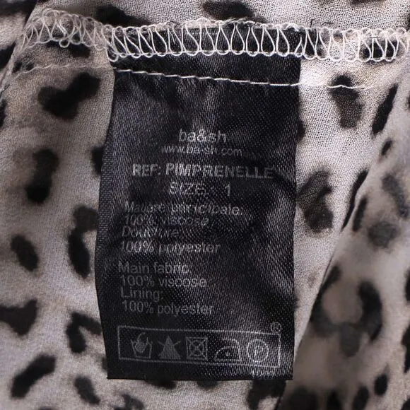 Ba&amp;Sh Leopard Print Mini Dress in Brown Viscose