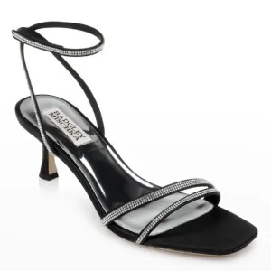 BADGLEY MISCHKA | Women’s Black Ultra Metallic Ankle Grip Sandals Size 9