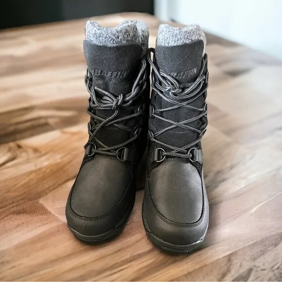 Baffin Eldora Waterproof Mid Calf Winter Black Lined Boots Women’s Size 7 New
