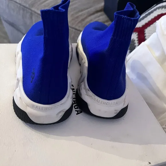 Balenciaga Blue and White Sock Sneakers