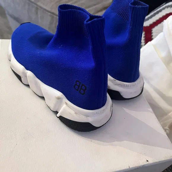 Balenciaga Blue and White Sock Sneakers