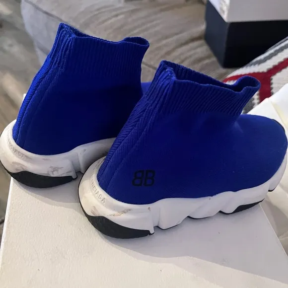 Balenciaga Blue and White Sock Sneakers