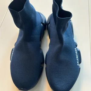 Balenciaga Dark Blue Knit Sneakers